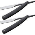 Uonlytech Manual Straight Edge Razor - Portable Black Barber Blade for Precise Shaving & Beard Styling