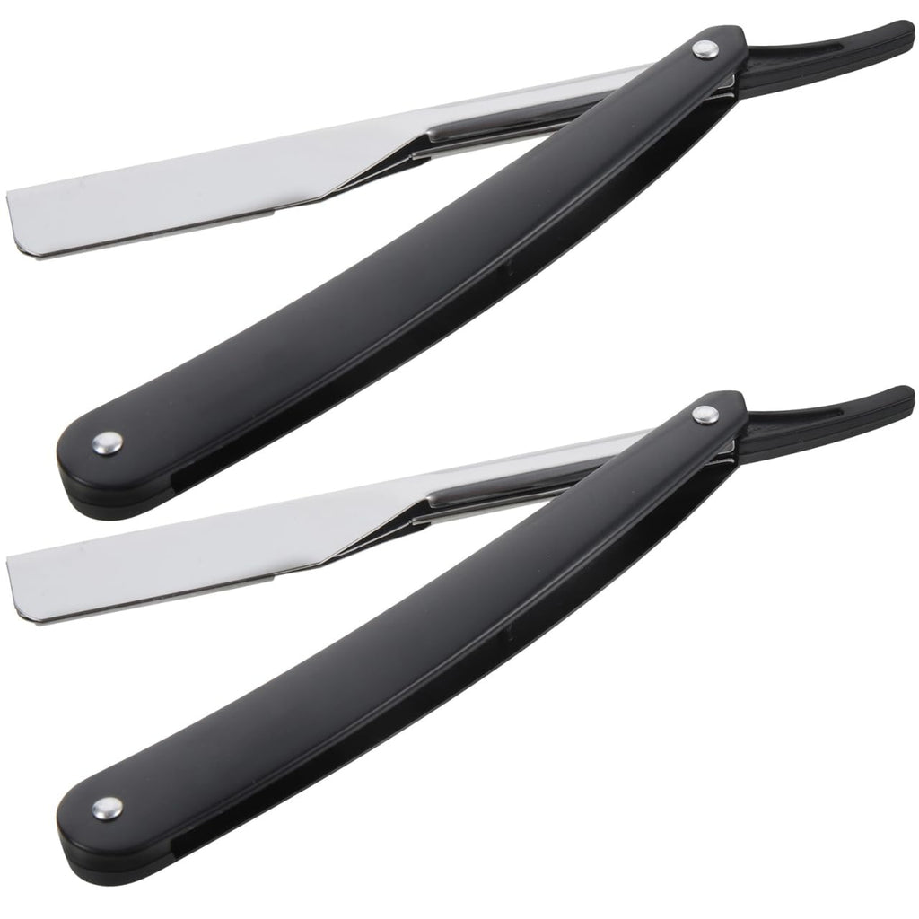 Uonlytech Manual Straight Edge Razor for Men Black Portable Barber Razor Blade Shaper for Precise Shaving and Beard Styling at Home and Travel