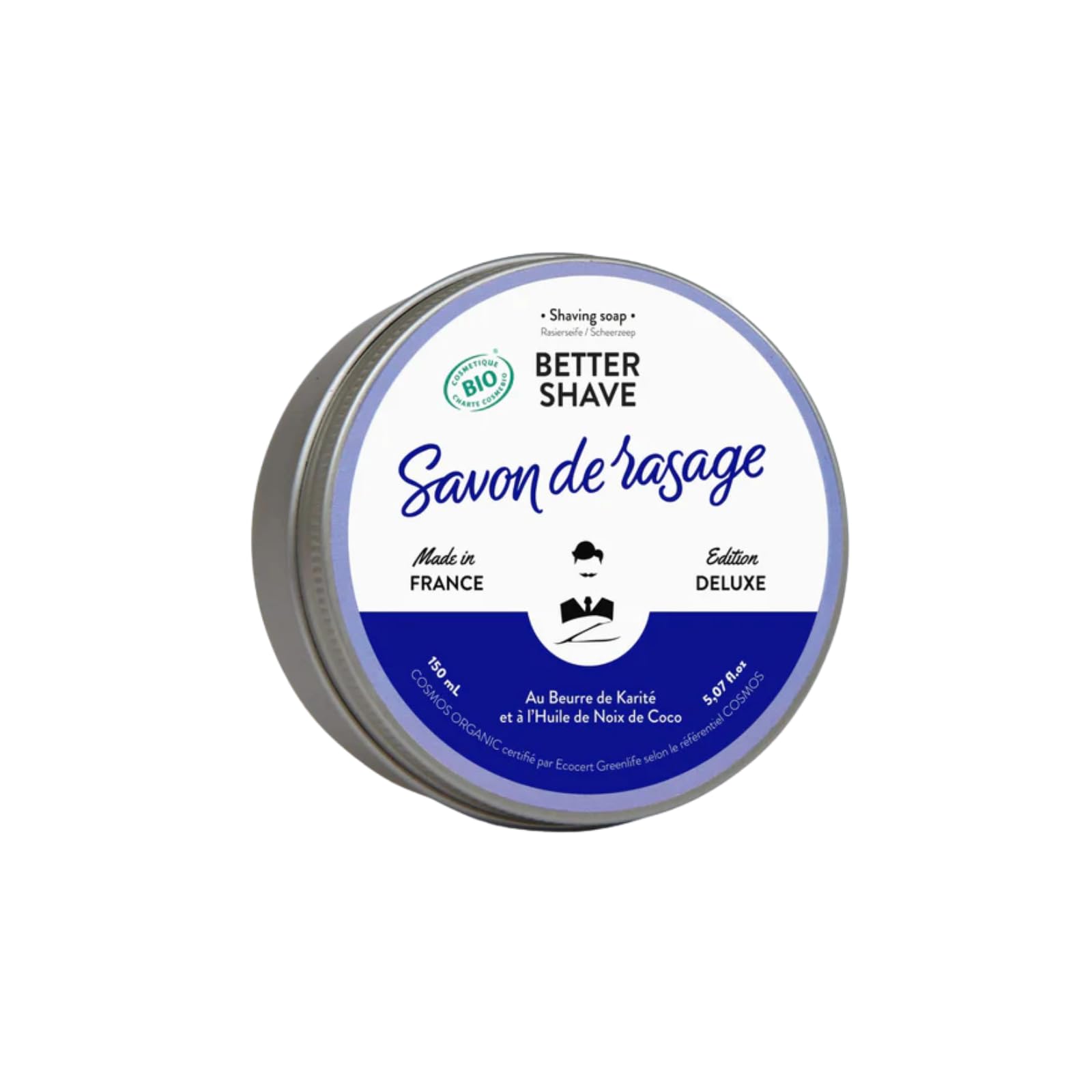 Monsieur Barbier Better Shave Shaving Soap Puck | Vegan Luxury Dense, Rich & Creamy Lather Smooth Glide Traditional Wet Shave Cream Soap with Dense Lather, Grooming Routine Gifts Made in France 150ml