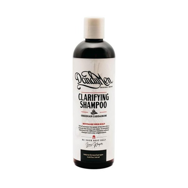 DandyMen Tea Tree Clarifying Shampoo | Deep Cleanse and Scalp Health with Aloe Vera & Tea Tree Oil | 11.83 oz (Obsidian Cardamom)