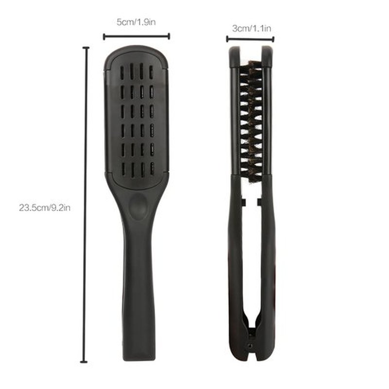MEN'S GROOMING BARBER PRO Boar Bristle Hair Brush, Double Sided, Oblong, for Dry Straight Hair, Unisex