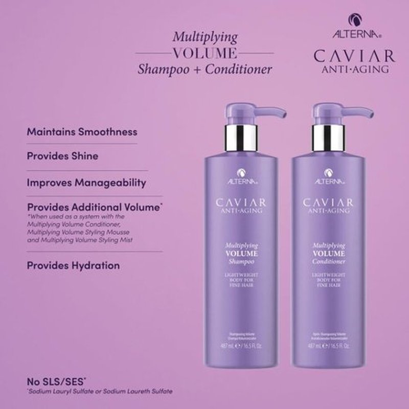 Alterna Haircare CAVIAR Anti-Aging Volume Shampoo & Conditioner 16.5 oz - Sulfate Free for Fine Hair
