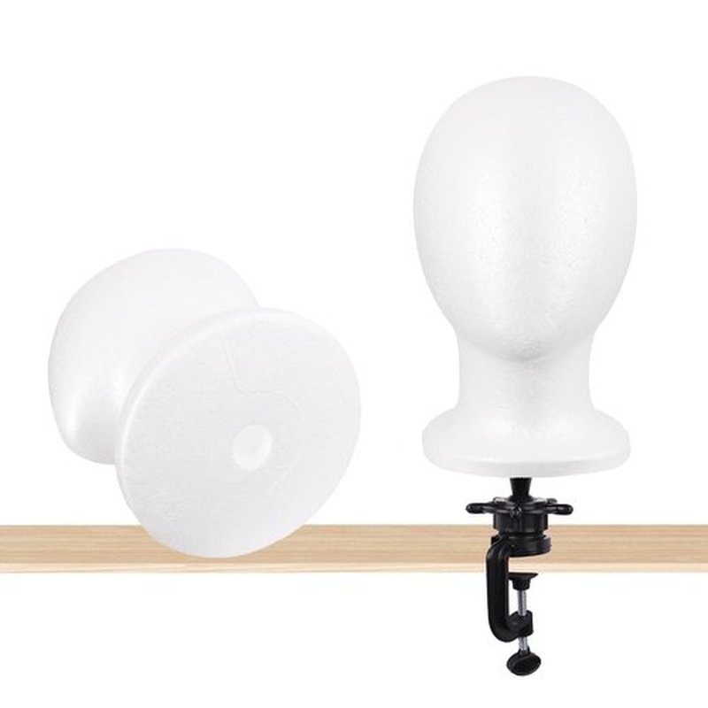 MapofBeauty Mannequin Heads Foam Wigs Holder Hats DIY Wig Head Styrofoam Wig Stand (White)