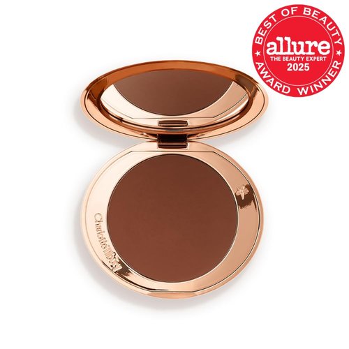 Charlotte Tilbury Airbrush Matte Bronzer - Smoothing Powder for Flawless Skin - Refillable with Silky Mica & Hyaluronic Acid