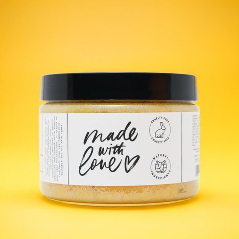 Scrubotany Golden Chai Sugar Scrub – Exfoliating Body Scrub with Honey, Orange, Turmeric, Vanilla – Gentle Exfoliating and Cleansing Impurities, Dead Skin Cells – Suitable for All Skin Types – 12 oz