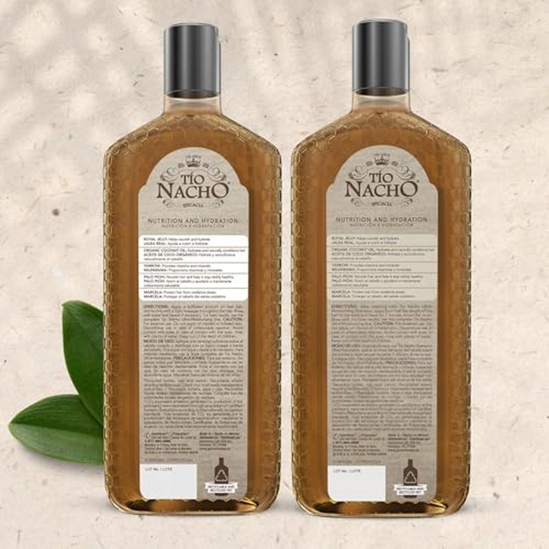 Tio Nacho Ultra-Moisturizing Frizz Control Shampoo and Conditioner Set with Organic Coconut Oil and Royal Jelly for Deep Hydration, Anti-hair loss products for healthier-looking hair, 14 fl oz Each