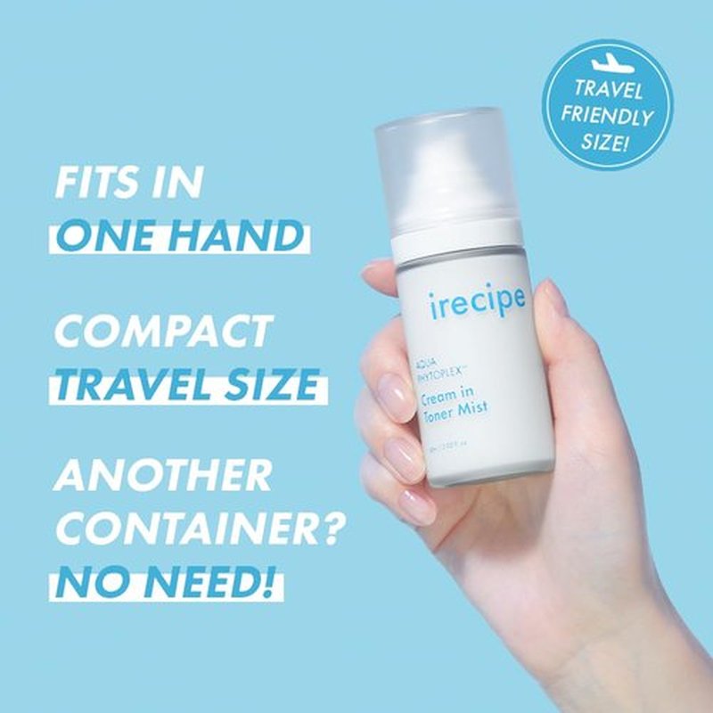 IRECIPE Aqua Phytoplex Cream in Toner Mist Long Lasting Deep Hydration, All-in-One Facial Mist for All Skin Type Unscented Clean Beauty, Vegan, Cruelty Free, Korean Skincare (60ml / 2.02 oz)