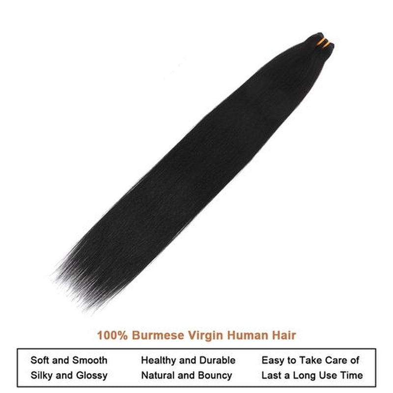 Missking 16A Raw Human Hair Bundles 100% Burmese Virgin Straight Bundles Human Hair, Sliky Boutique Extensions, Can Be Dyed and Restyled, Full Ends, Vertical Smooth (Straight 1 Bundle, 26 Inch)