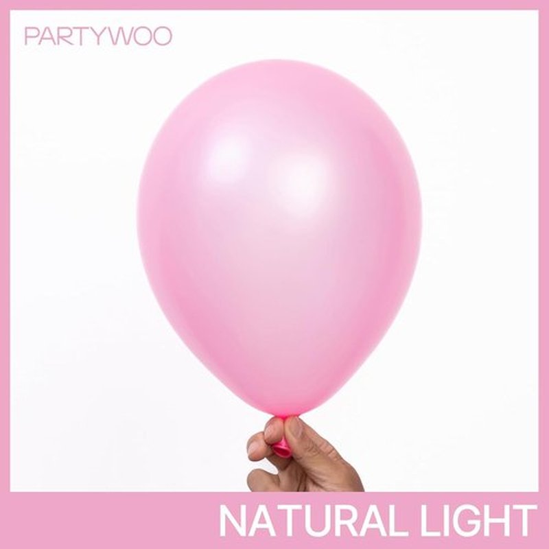 PartyWoo Pearl Pink Balloons - 140-Piece Baby Pink Balloon Arch Kit | 18", 12", 10", 5" Sizes for Parties