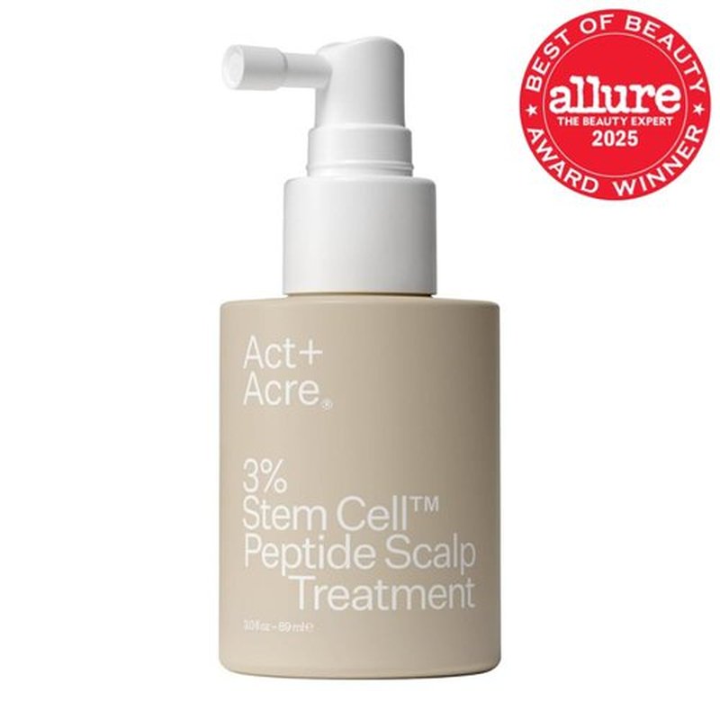 Act+ Acre Cold Processed Stem Cell Peptide Treatment - Boost Hair Density with Grape Stem Cells & Peptides | Vegan, 3 Fl Oz