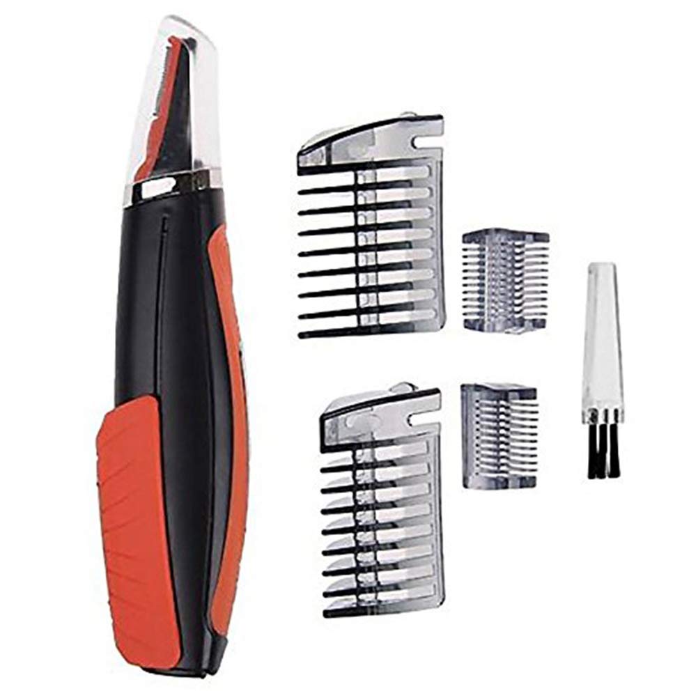 shenruifa Electric Nose Hair Trimmer, Integrated Design, Easy to Grip and Carry, LED Light, Two Comb Attachments, for Nose, Eyebrows, Beard, and Haircut, Suitable for Sensitive Skin