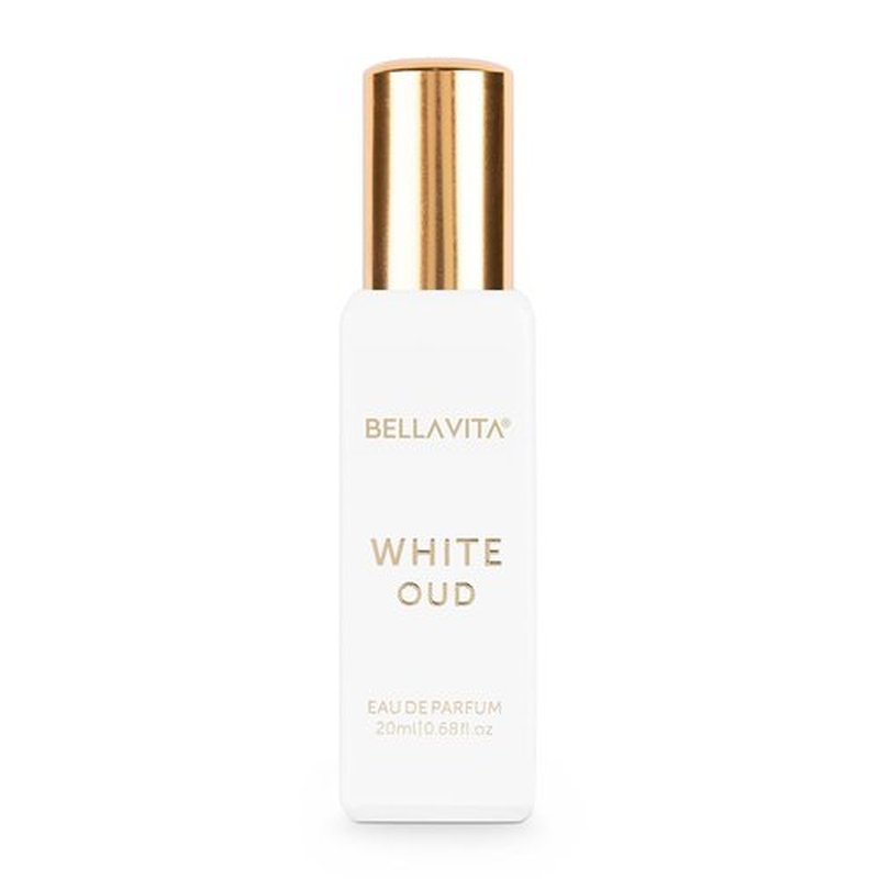 Bellavita Luxury White Oud Eau de Parfum - 20 ml Travel Size | Unisex Long-Lasting Fragrance with Fruity, Freesia & Tobacco Notes