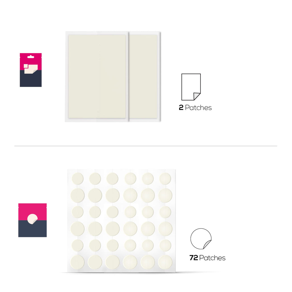 HANHOO Blemish and Custom Patch Duo | Hydrocolloid Patches for Surface Spots and Clusters | 72 Total Patches + 2 Custom Sheets