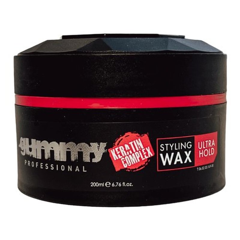 Gummy Professional Hair Styling Wax – Strong Hold Hair Wax with Keratin Complex Strengthens and Adds Radiant Finish – Water-Based Grooming for Messy, Spiky, Textured Styles – 200 ml