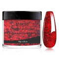 Mnk66 Acrylic Powder Professional Sparkly Golden Red Glitter Acrylic Nail Powder for Nail Extension, French Nail Art 3D Flowers, Nail Carving, Beginner (YSJF018-30g)
