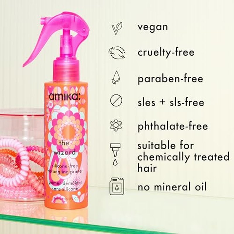 amika the wizard silicone-free detangling primer, 60ml