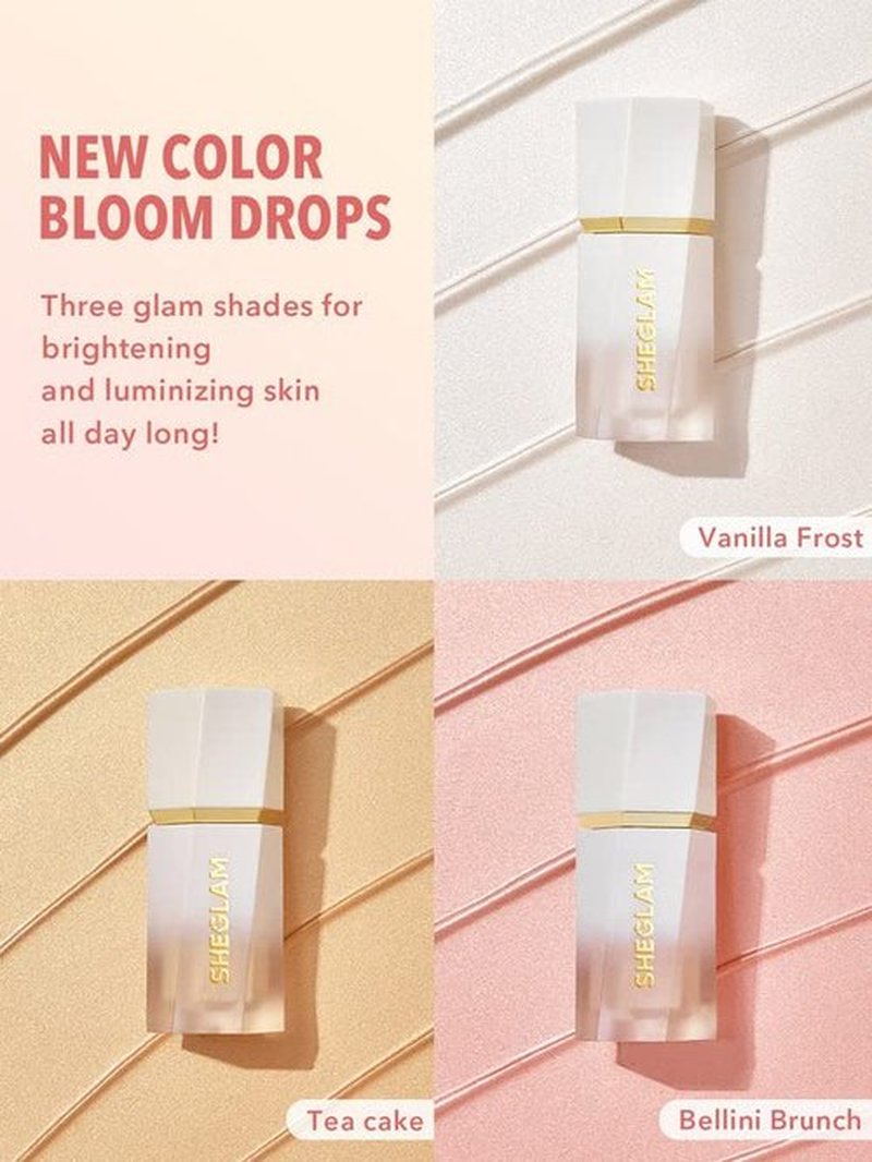 SheGlam Glow Bloom Liquid Highlighter - Waterproof, Long-Lasting Cream with Shimmer Finish | Vanilla Frost