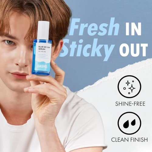 DASHU Blue Sedum Water Serum | Hydrating Skin Serum Water Based Moisturizer for Face 8 Hyaluronic Acids | Men’s Grooming Essentials 2.19 fl oz