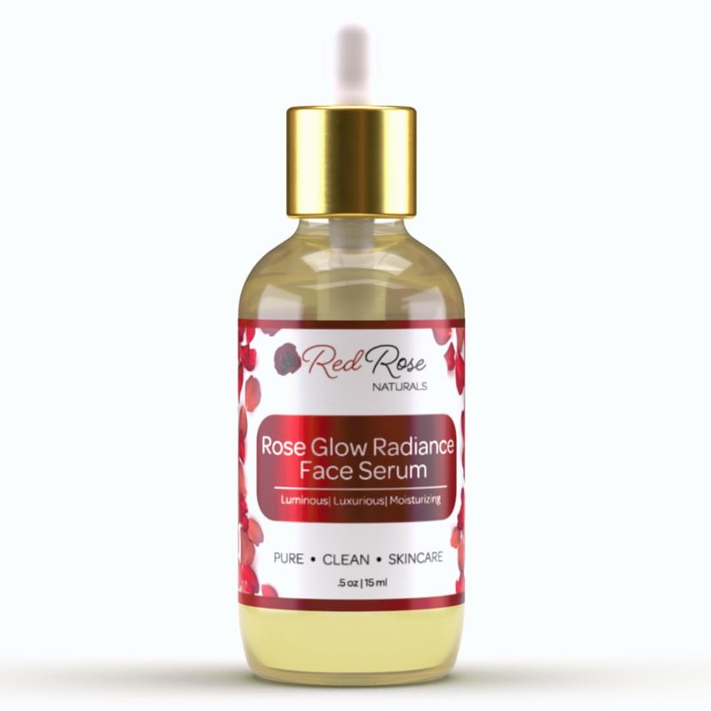 Red Rose Naturals Rose Glow Radiance Face Serum | Daily Hydration For Anti-Aging, Glowing Serum For All Skin Types, Suitable for oily skin, dry skin, sensitive skin | Vegan - 15 ml