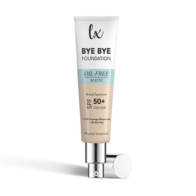 Lx Blend Bye Bye Foundation - Oil-Free Matte Coverage Moisturizer with SPF 50 | Medium, 1 FL OZ