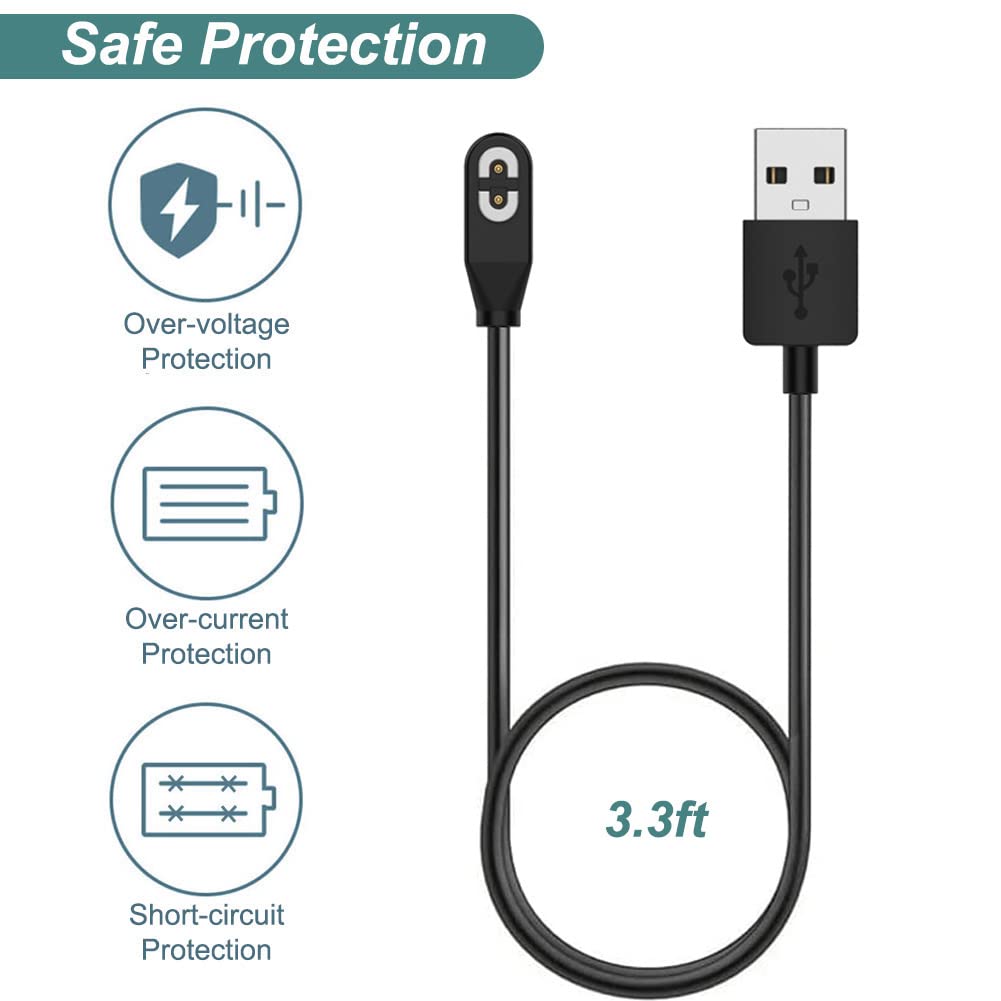 Kissmart Charging Cable for Shokz Headphones - Magnetic Charger for Shokz OpenRun Pro, OpenRun Mini, Afteshokz Aeropex AS800, OpenComm Bone Conduction Headphones (3.3ft/1m)