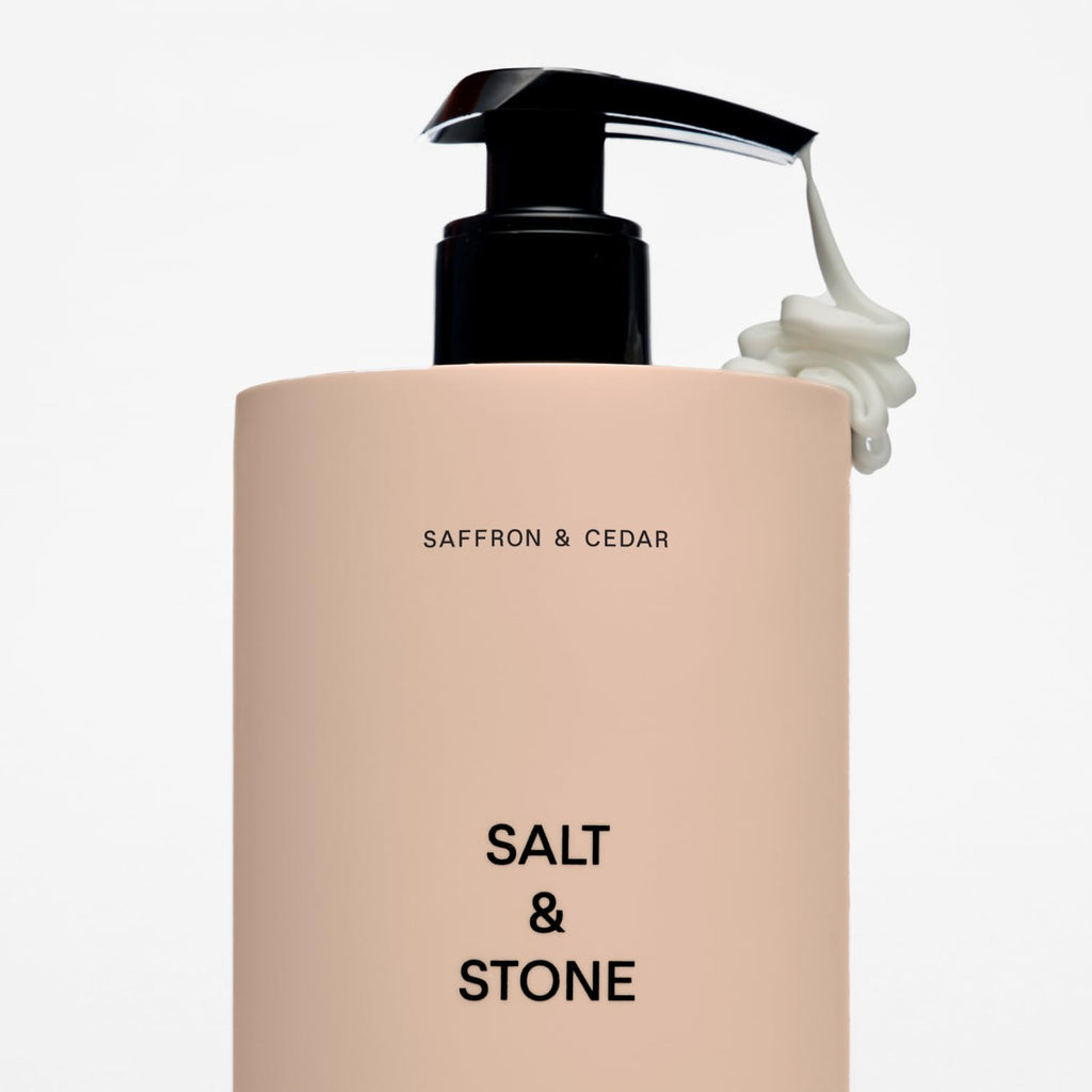 Salt & Stone Body Lotion for Women & Men | Saffron & Cedar | Hydrates, Nourishes & Softens Skin | Restores Dry Skin | Fast-Absorbing | Cruelty-Free & Vegan | 15.2 fl oz