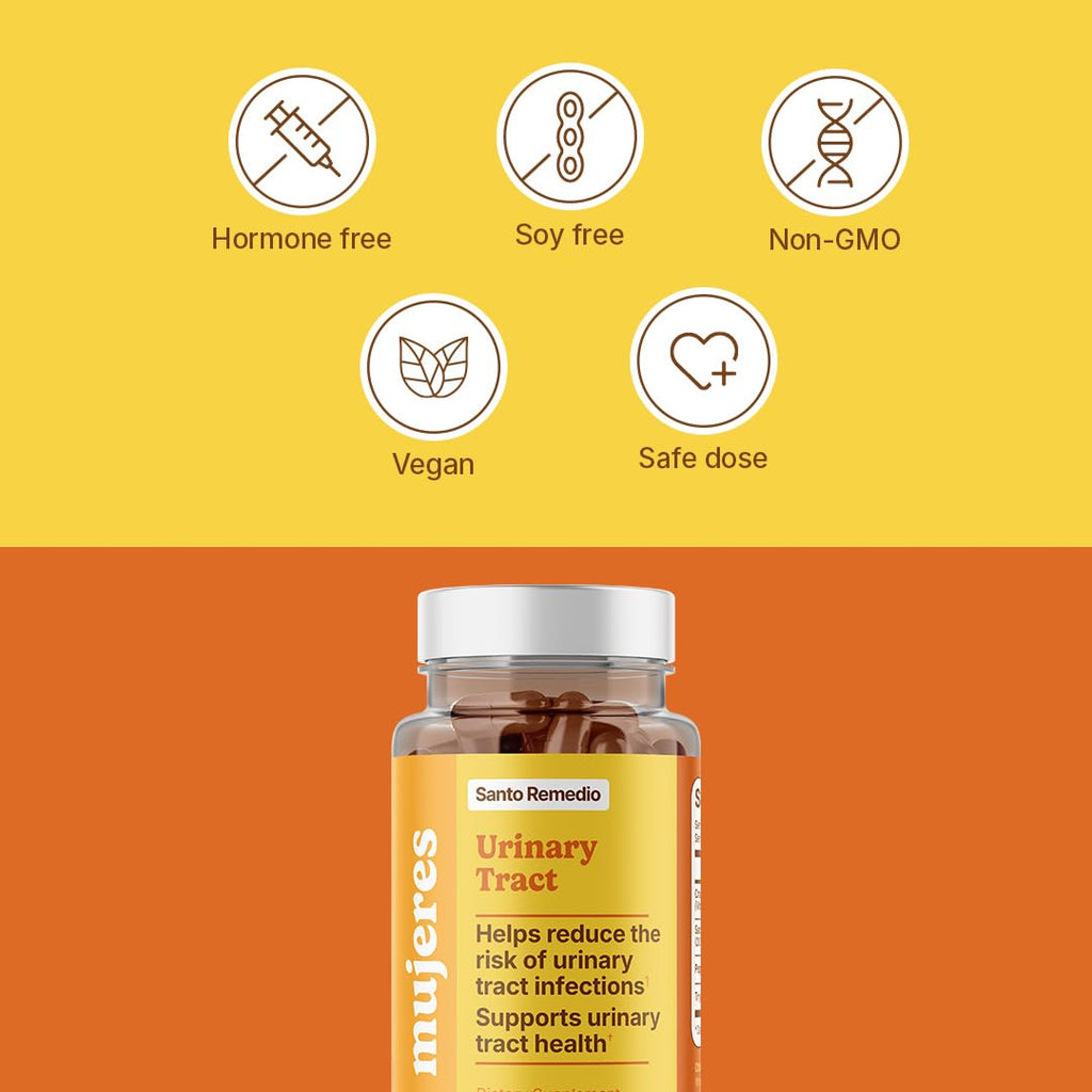 Santo Remedio Urinary Tract, Dietary Supplement, Helps Reduce Urinary Tract Infections, Unique Formula with Cranberries, Probiotics, and Enzymes, Clinically Proven Ingredients, Non-GMO, 30 Servings
