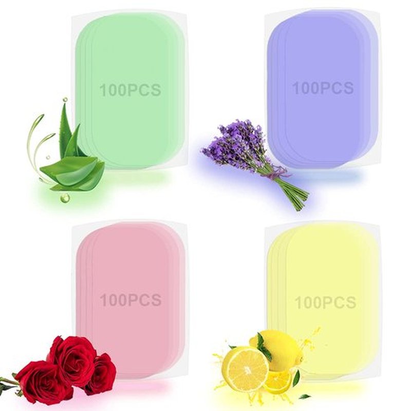 fancyou Portable Paper Soap Foaming Hand Soap Sheets for Traveling Mini Disposable Hand Washing Bath Scented Paper (Refill 400 Pack without Box)