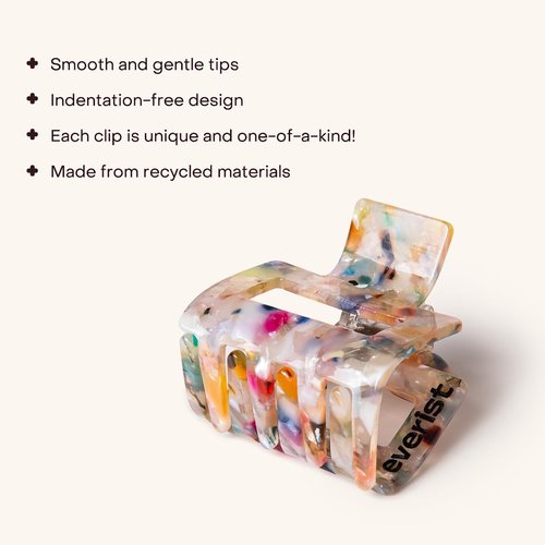 Everist Small Confetti Claw Clip – Recycled, Gentle Mini Hair Clip for All Hair Types
