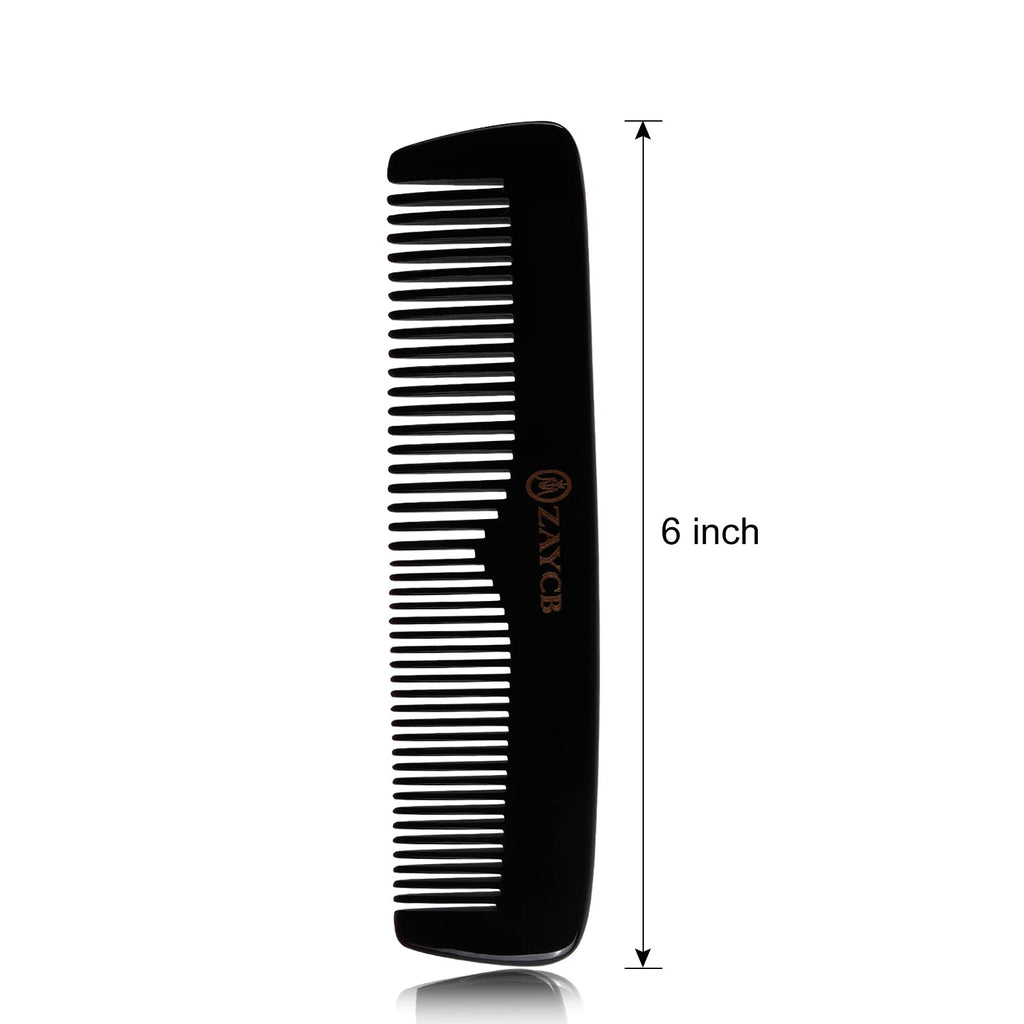 ZAYCB Buffalo Horn Comb - Anti-Static Detangling Styling Comb for All Hair Types (Classic Fine Tooth, Men, Women, Kids)