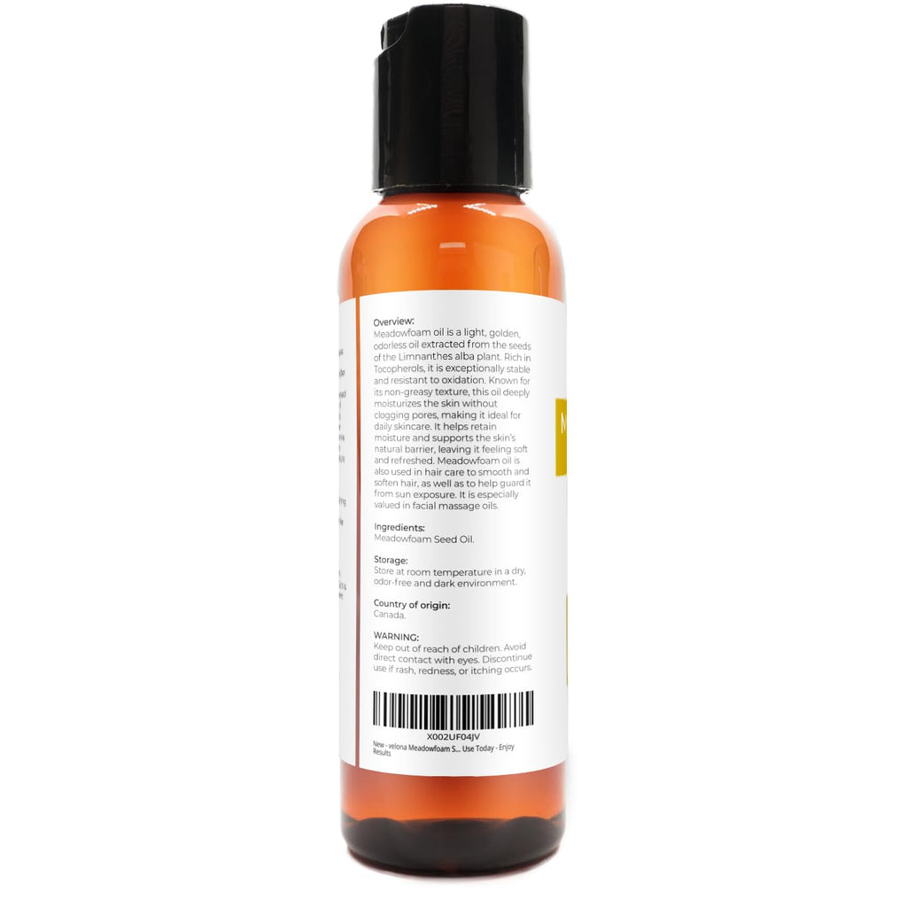 velona Meadowfoam Seed Oill 2 Fl Oz | 100% Pure and Natural Carrier Oil | Refined, Expeller Pressed | Skin, Hair, Body & Face Moisturizing | Use Today - Enjoy Results
