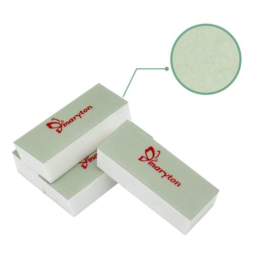 Maryton Mini Nail Buffer Blocks, Disposable Nail Shine Buffers Kit - Green Side for Buffing, White Side for Shinning, 36 Count