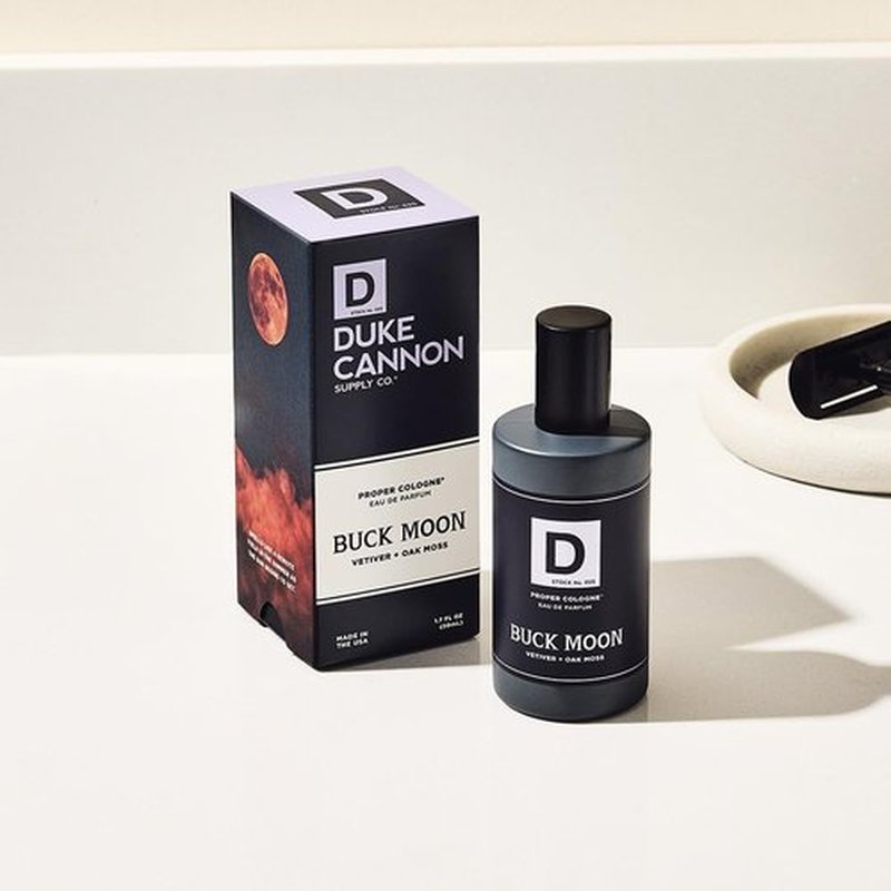Duke Cannon Proper Cologne Buck Moon - Men's Eau de Parfum with Lime & Vetiver | Warm, Earthy Scent | 1.7 fl oz