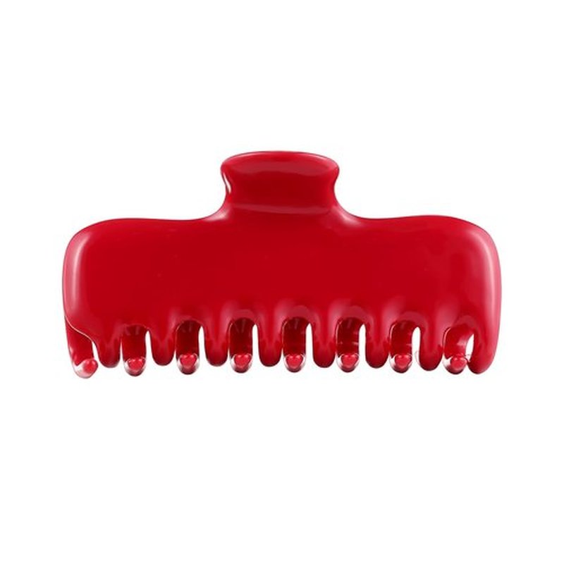 Large Hair Claw Clips for Women,3.8’’ Acetate Hair Clip,Jelly Square Rectangle Clip for Thin Thick Hair,Strong Hold Jaw Clips,Hair Accessories for Women Girls (Red)