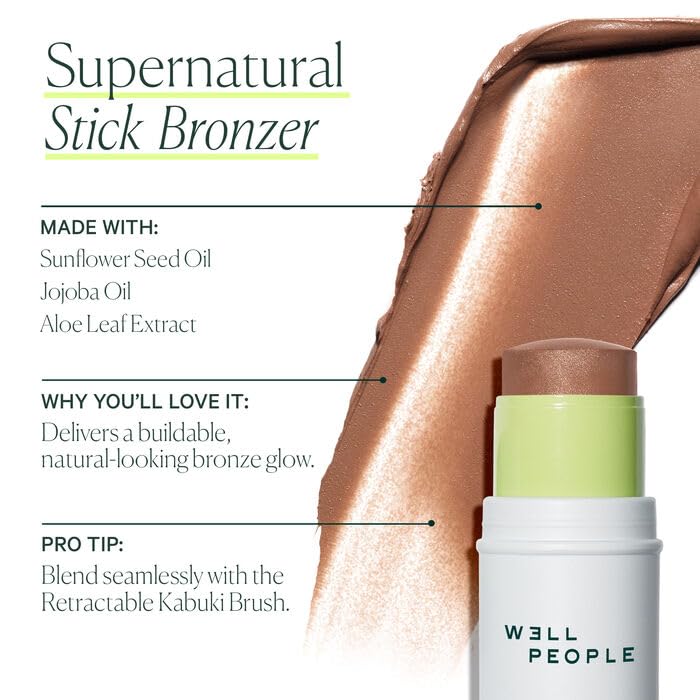 Well People Supernatural Stick Bronzer - Multi-Use Hydrating Formula for Glowing Skin | Vegan & Cruelty-Free, Neutral Tan