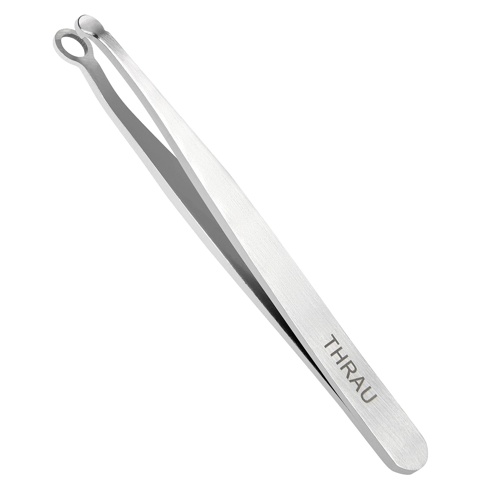 THRAU Nose Hair Trimmer for Men & Women, Stainless Steel Facial Hair Remover for Ear, Eyebrow and Beard, Round tip Trimming Tweezers, Body Grooming Kit