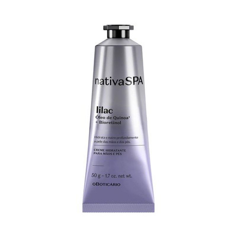 Nativa SPA by O Boticário, Lilac Hand Cream, Hydrating Quinoa Oil & BioRetinol Lotion with the Essence of Lilac Flowers, 1.7 Ounce