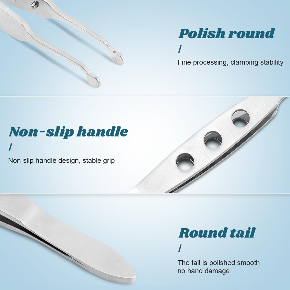 Meibomian Gland Expressor, Stainless Steel Eyelid Massage Tweezer with Positioning Pin, Eyelid Gland Blockage Unblocking Physiotherapy Tools, Eyeli-d Expressor for Dry Eyes(SIZE:3x3mm/0.12x0.12inch)