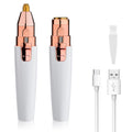 Eyebrow Facial Trimmer for Women - 2 in 1 Rechargeable Face Eye Brow Shaver - Face Remover Peach Fuzz Painless Facial Removal Built-in LED Light for Lips Arm Nose Hair Bikini Line Body (Pink)