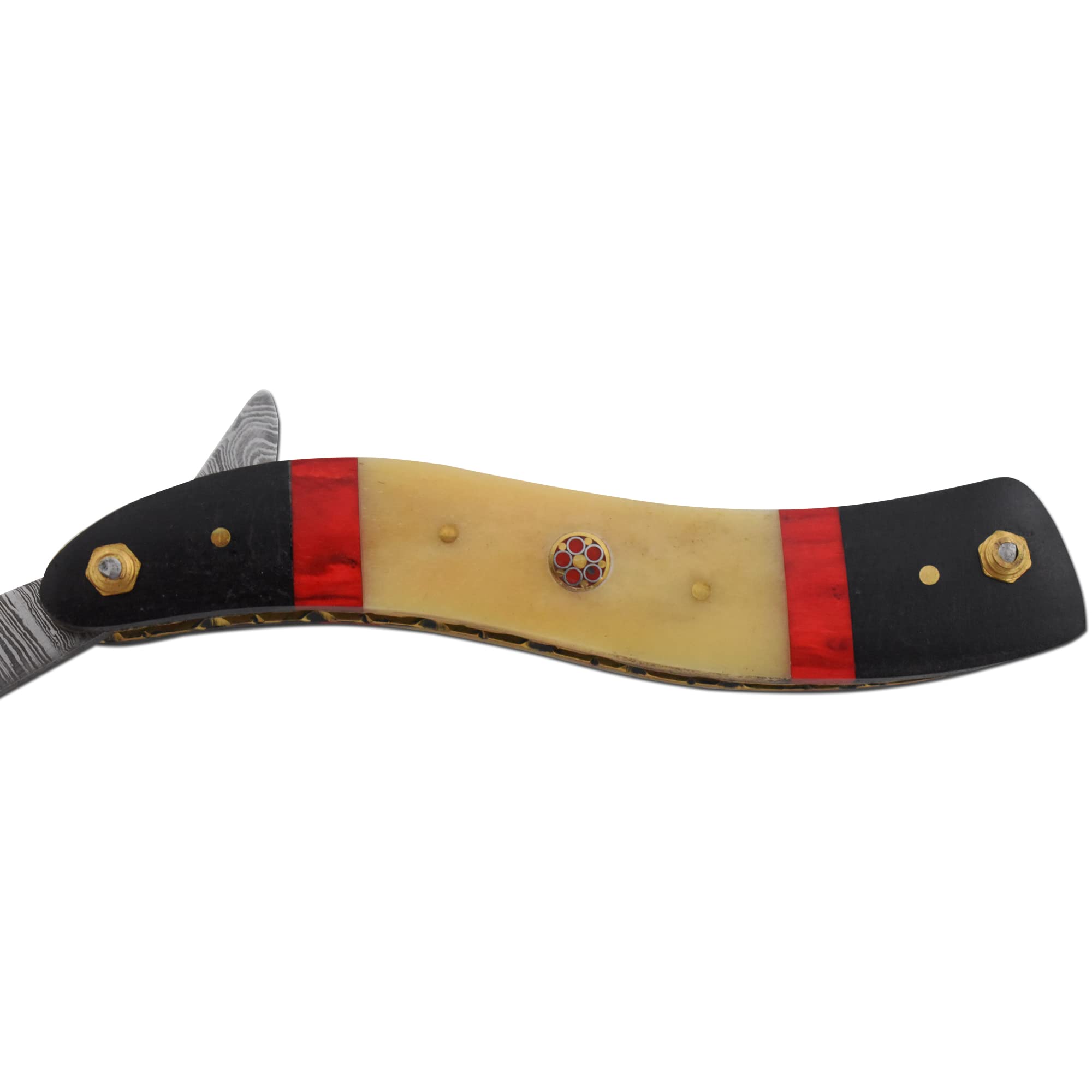 Old Ram Straight Razor | High Hardness Real Damascus Steel Cutthroat Straight Edge-Blade Barber Razor (329)