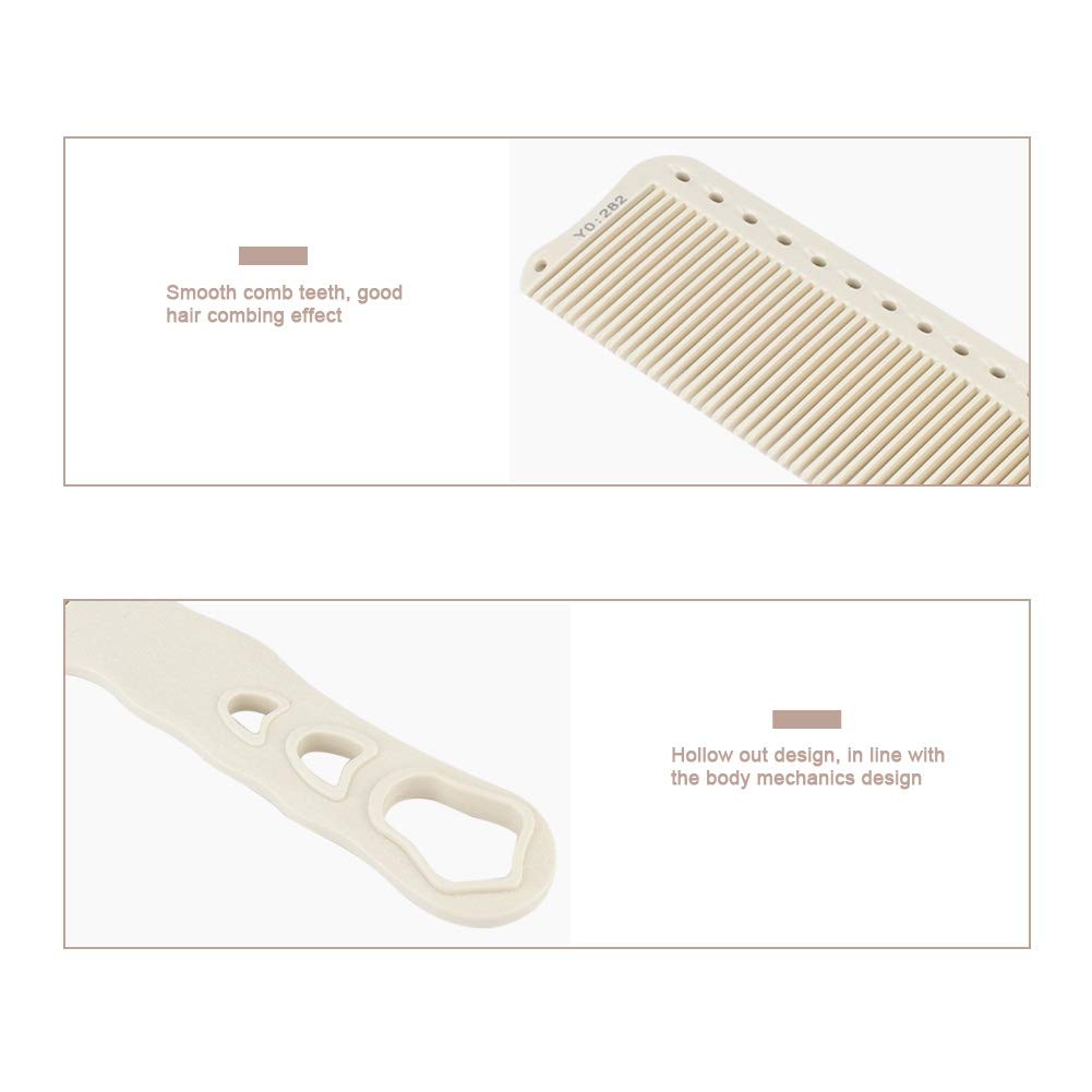 ANGGREK Haircut Comb, Professional Salon Hair Comb Hairdressing Styling Cutting Barber Stylist Tool Comb for Man and Women (White)