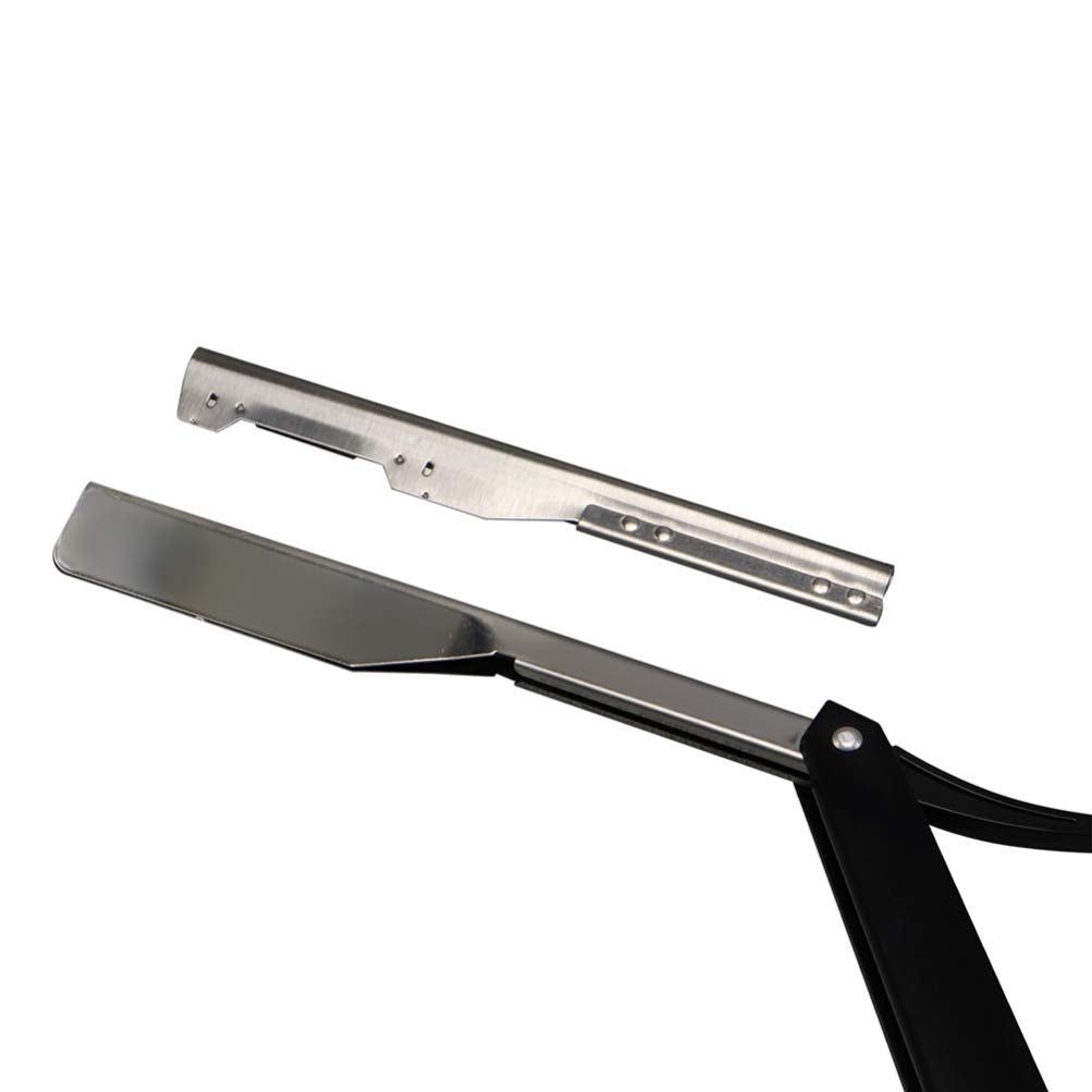Lurrose Manual Straight Edge Shaving Razor for Men Beard Sideburns and Fine Hair Grooming Safe Razor Portable for Home and Travel Use