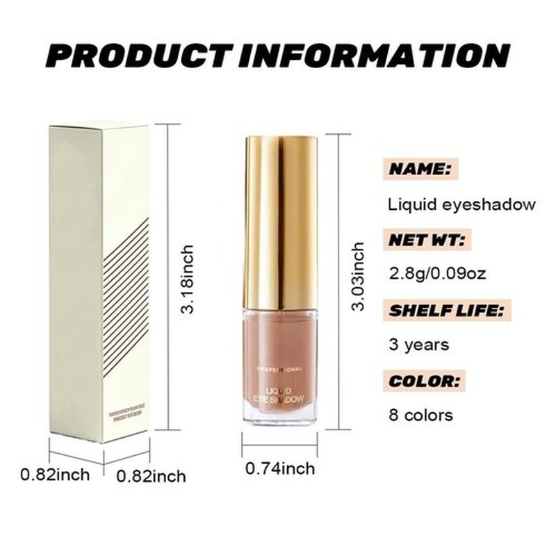 FeiCuiYun Liquid Metallic Eyeshadow - Longwear Matte Eye Shadow Cream for Older Women | Vegan & Cruelty-Free, Light Brown