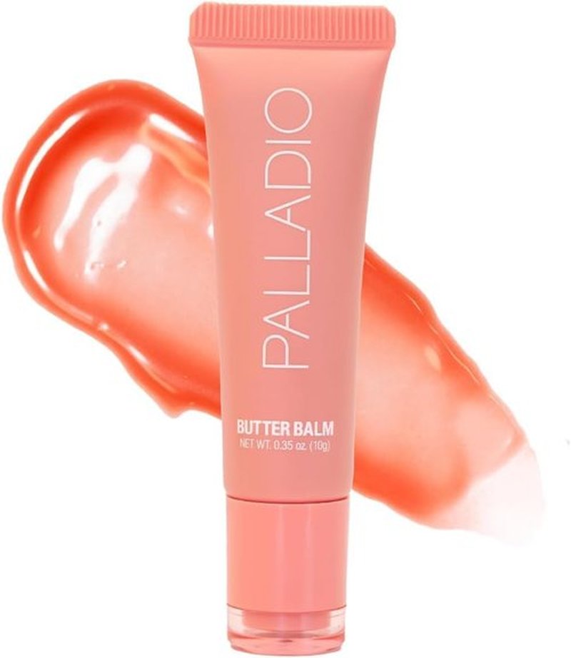 Palladio Butter Balm - Hydrating Lip Balm with Aloe & Peptides for Moisture | Peaches & Cream Tint