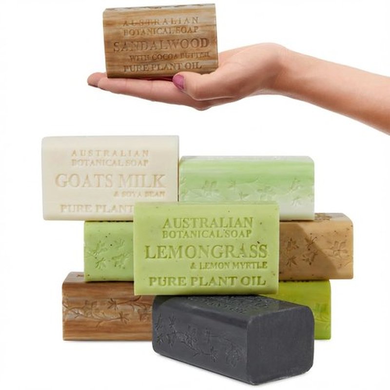 Australian Botanical Soap Variety Pack, 6.6 oz Bars – Goat Milk, Eucalyptus, Sandalwood, Coconut, Lemongrass, Aloe, Tea Tree, Charcoal – Enriched with Organic Shea Butter, Pack of 8