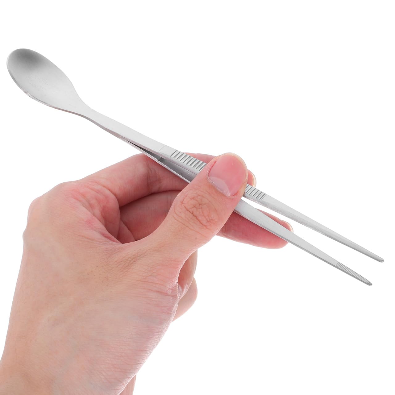 Ciieeo Tasting Spoon - Stainless Steel Spoon Tweezer 2 in 1 Chef Serving Tongs for Plating Buffet Banquet Barbecue Cooking Grilling Culinary Salad Dressing