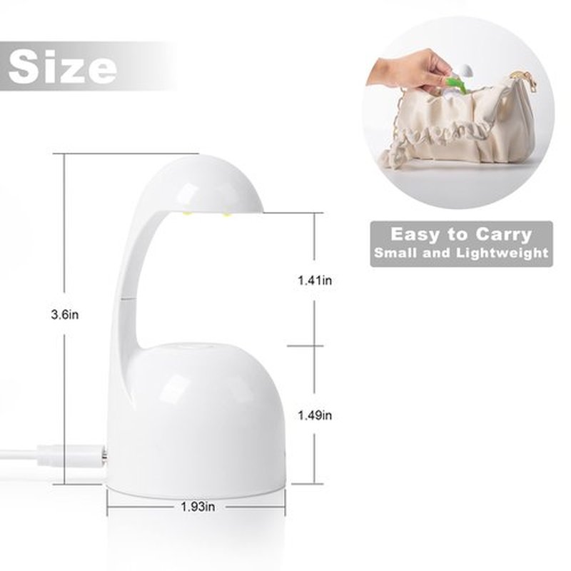 Kepma UV Led Nail Lamp Mini uv Light for Nails Tips Gel Glue Gel Nail Polish Polygel Gel x(White)