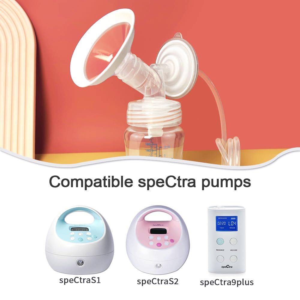 PumpMom-us 21mm Flanges Compatible with Spectra S2 S1 9 Plus Breast Pumps Accessories, Replacement Breast Shield for Spectra Pump Parts and 21 mm Flange