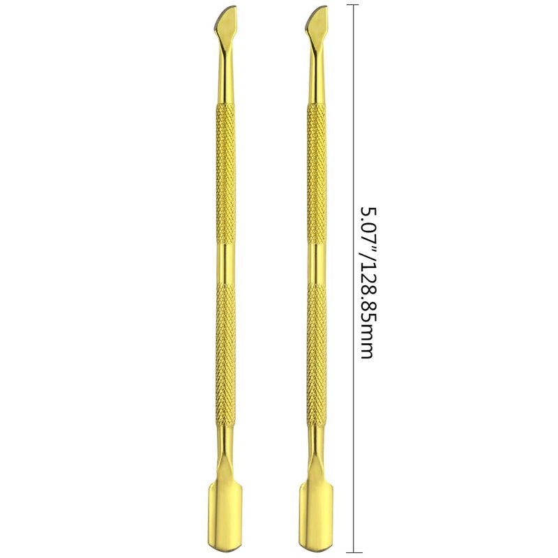 XINMEIWEN 8 Pieces Nail Cuticle Pusher Stainless Steel Nail Polish Cuticle Remover Double Ended Manicure Nail Pedicure Tool Metal Cuticle Peeler Scraper for Fingernails and Toenails (Gold)