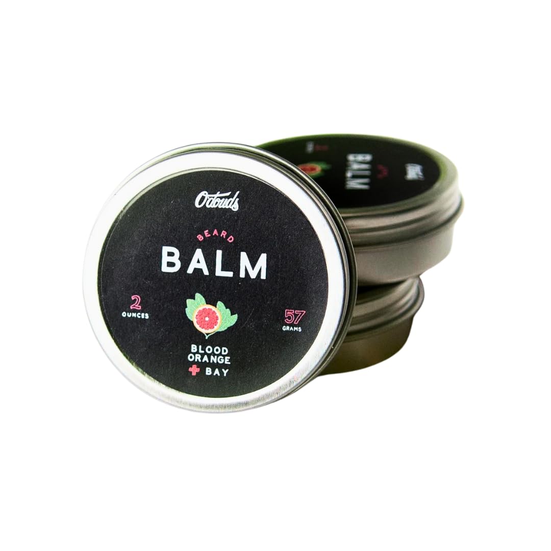 O'Douds Natural Beard Balm - Beard Conditioner & Softener - Plant-Based Grooming that Moisturizes, Conditions & Tames Facial Hair - Blood Orange & Bay, 2oz.